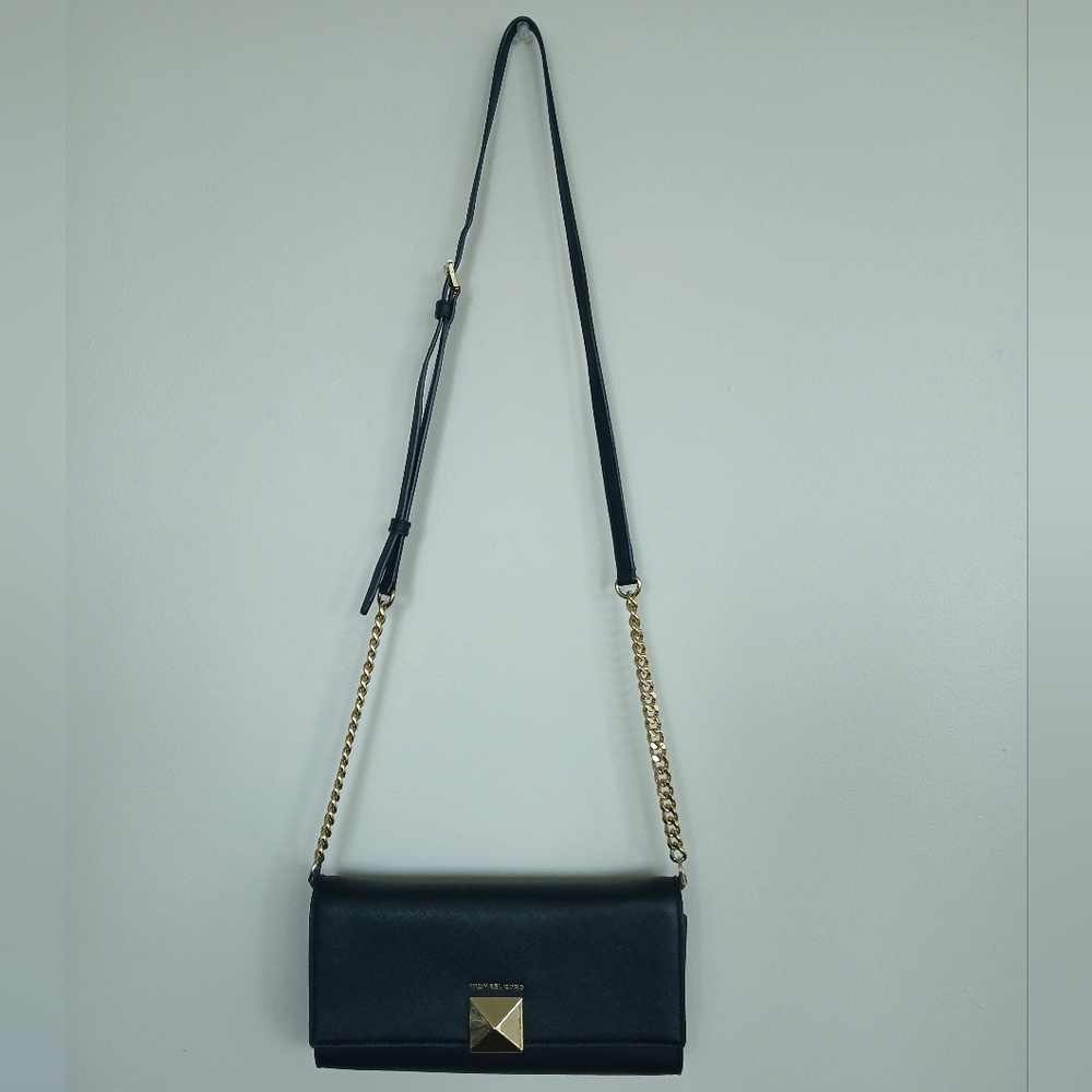 Michael Kors Black Crossbody Bag with Gold Chain
